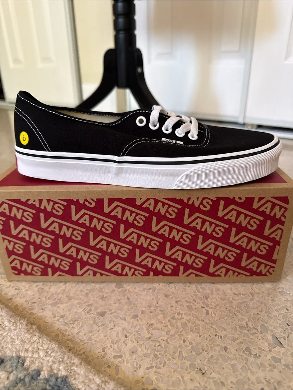 Vans Black Canvas Low-Top Sneakers with White Sole